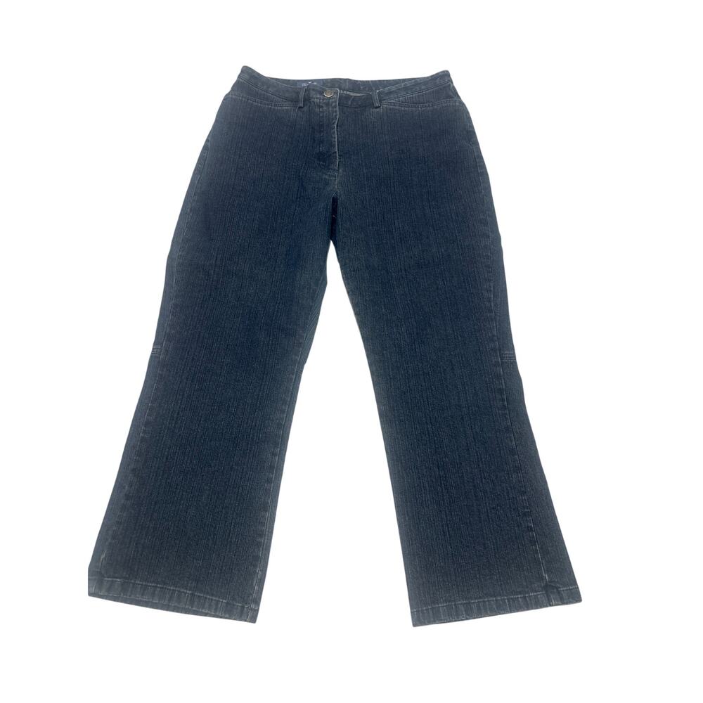 Faconnable Women Wide Leg Medium Wash Denim Jeans 12